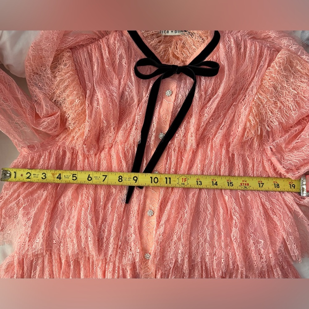 Alice + Olivia Joanie Tiered Ruffle Button-Down Dress - Picture 14 of 16